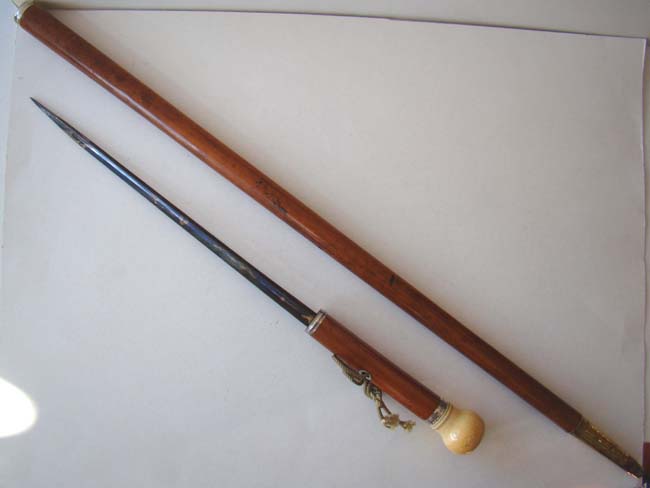 A FABULOUS 19th century silver mounted Sword Cane with Ivory knob circa 1840 — image 2